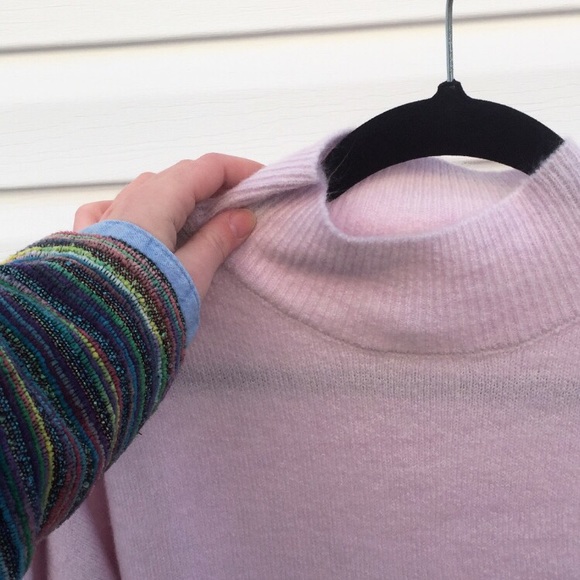 Mock Neck Light Pink/Lavender Sweater - Picture 2 of 2